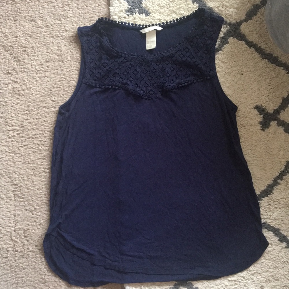 Lace , navy tank top